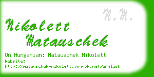 nikolett matauschek business card